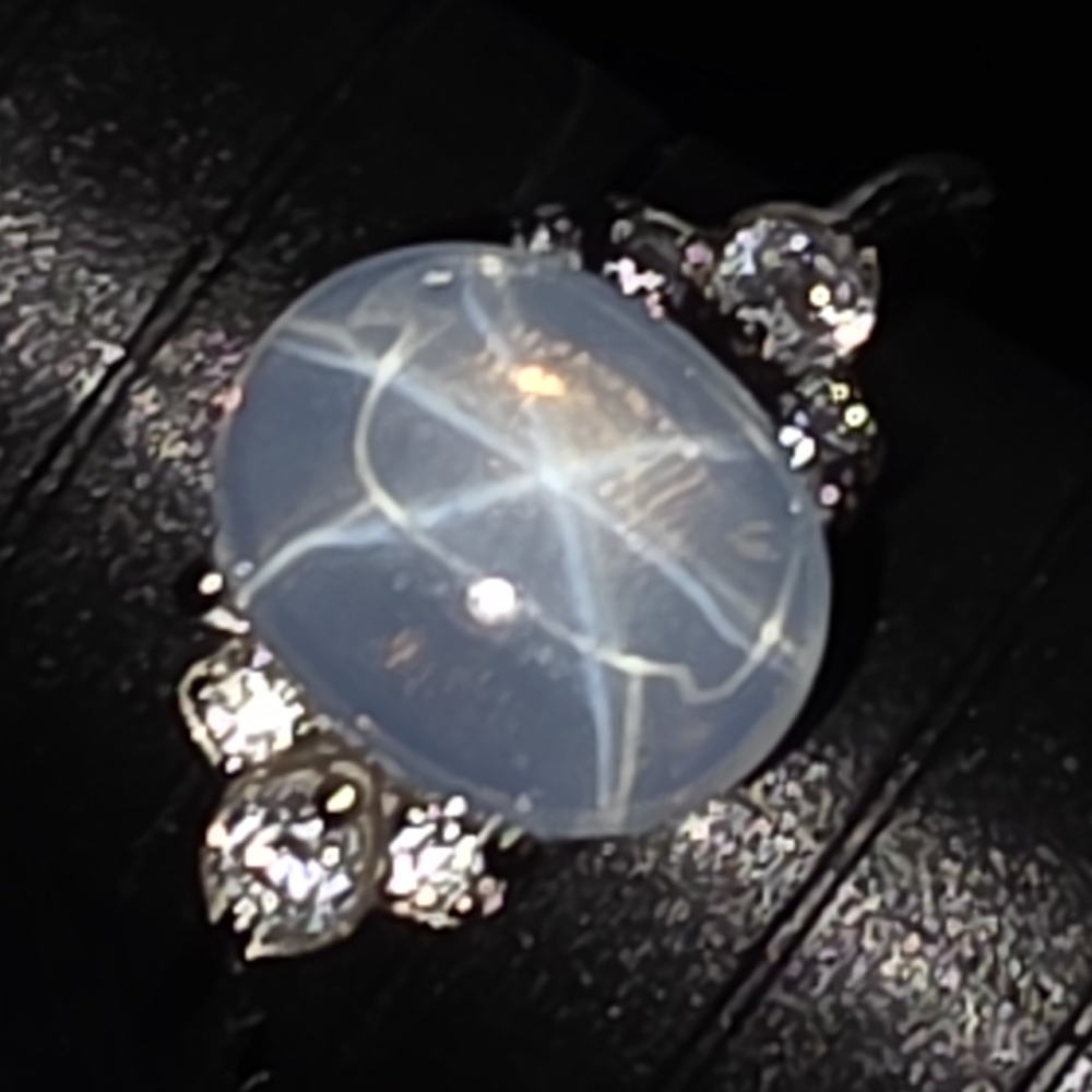 White Star Sapphire Sterling Ring. Sz 9